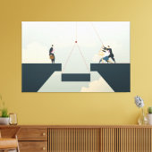 Zakelijk teamwork canvas afdruk (Insitu (Woonkamer))