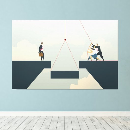 Zakelijk teamwork canvas afdruk (Insitu (Houten vloer))
