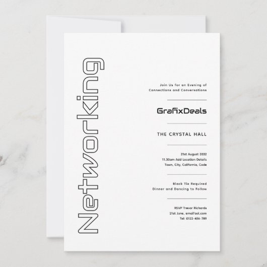 Zakelijk Tech Network Minimale gebeurtenissen Kaart (Voorkant)