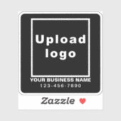 Zakelijk telefoonnummer op Black Square Vinyl Sticker (Vel)