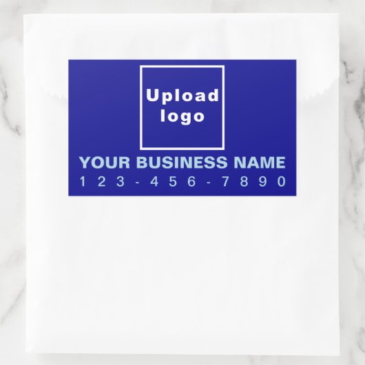 Zakelijk telefoonnummer op blauwe Sticker Rechthoe (Tas)