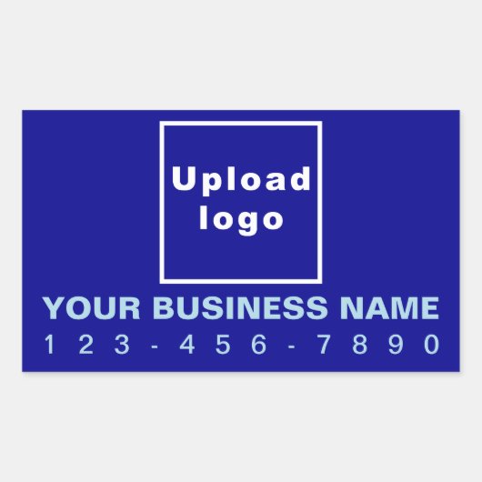 Zakelijk telefoonnummer op blauwe Sticker Rechthoe (Voorkant)
