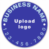 Zakelijk telefoonnummer op Blue Large Round Vinyl Sticker (Voorkant)