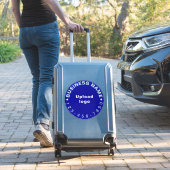 Zakelijk telefoonnummer op Blue Large Round Vinyl Sticker (Koffer Insitu)