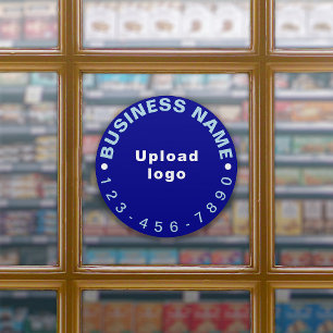 Zakelijk telefoonnummer op Blue Large Round Vinyl Sticker