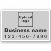 Zakelijk telefoonnummer op Grey Rectangle Vinyl Sticker (Voorkant)