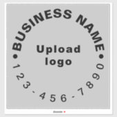 Zakelijk telefoonnummer op Grijs Groot Vierkant Vi Sticker (Vel)