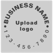 Zakelijk telefoonnummer op Grijs Groot Vierkant Vi Sticker (Voorkant)