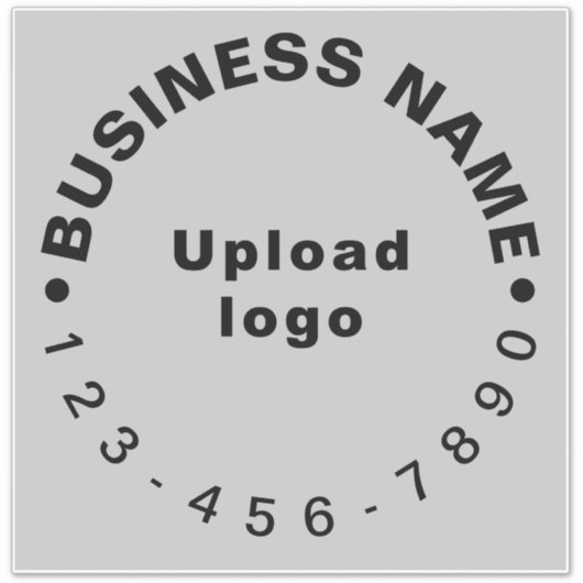 Zakelijk telefoonnummer op Grijs Groot Vierkant Vi Sticker (Voorkant)