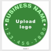 Zakelijk telefoonnummer op Groen Groot Rond Vinyl Sticker (Vel)