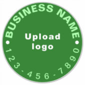 Zakelijk telefoonnummer op Groen Groot Rond Vinyl Sticker (Voorkant)