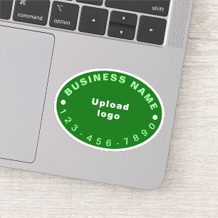 Zakelijk telefoonnummer op Groen Ovaal Vorm Vinyl Sticker
