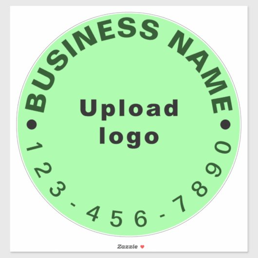 Zakelijk Telefoonnummer op Lichtgroen Groot Rond Sticker (Vel)