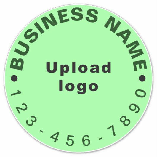 Zakelijk Telefoonnummer op Lichtgroen Groot Rond Sticker (Voorkant)