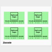 Zakelijk telefoonnummer op lichtgroen rechthoekige sticker (Vel)