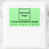 Zakelijk telefoonnummer op lichtgroen rechthoekige sticker (Tas)