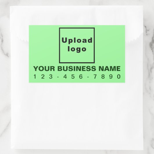 Zakelijk telefoonnummer op lichtgroen rechthoekige sticker (Tas)
