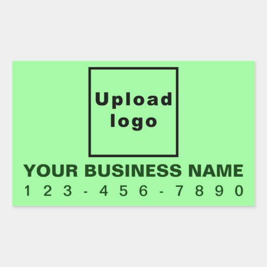 Zakelijk telefoonnummer op lichtgroen rechthoekige sticker (Voorkant)