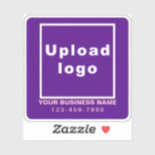 Zakelijk telefoonnummer op Paarse Square Vinyl Sticker (Vel)