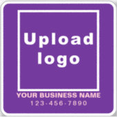 Zakelijk telefoonnummer op Paarse Square Vinyl Sticker (Voorkant)