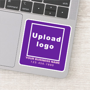 Zakelijk telefoonnummer op Paarse Square Vinyl Sticker