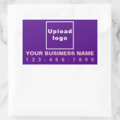 Zakelijk telefoonnummer op Paarse Sticker Rechthoe (Tas)