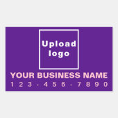 Zakelijk telefoonnummer op Paarse Sticker Rechthoe (Voorkant)