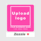 Zakelijk telefoonnummer op Pink Square Vinyl Sticker (Vel)