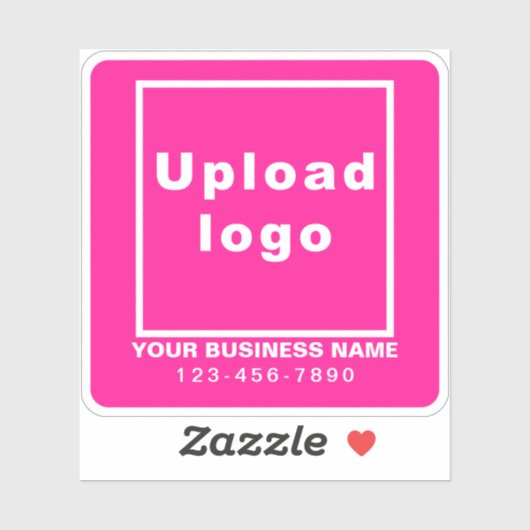 Zakelijk telefoonnummer op Pink Square Vinyl Sticker (Vel)