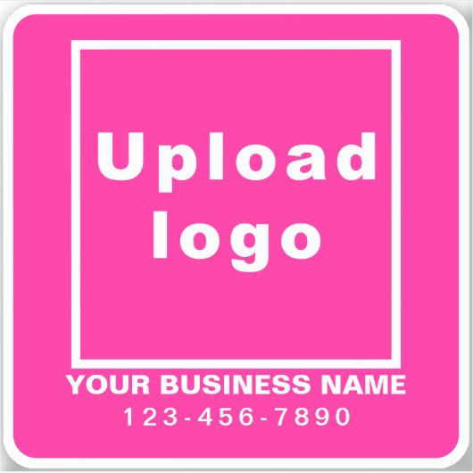 Zakelijk telefoonnummer op Pink Square Vinyl Sticker (Voorkant)