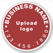 Zakelijk telefoonnummer op Red Round Vinyl Sticker (Voorkant)