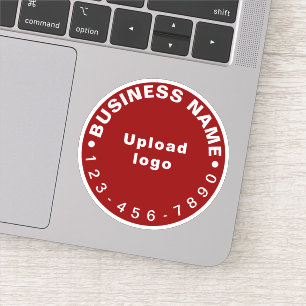 Zakelijk telefoonnummer op Red Round Vinyl Sticker