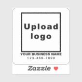 Zakelijk telefoonnummer op White Square Vinyl Sticker (Vel)