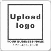 Zakelijk telefoonnummer op White Square Vinyl Sticker (Voorkant)