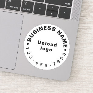 Zakelijk telefoonnummer op witte ronde vinyl Stick Sticker