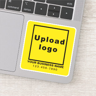 Zakelijk telefoonnummer op Yellow Square Vinyl Sticker