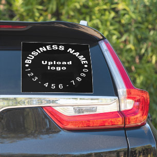 Zakelijk telefoonnummer op zwart groot vierkant vi sticker