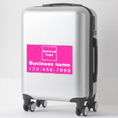 Zakelijk telefoonnummer, roze groot rechthoek viny sticker (Koffer)