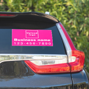 Zakelijk telefoonnummer, roze groot rechthoek viny sticker