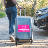 Zakelijk telefoonnummer, roze groot rechthoek viny sticker (Koffer Insitu)