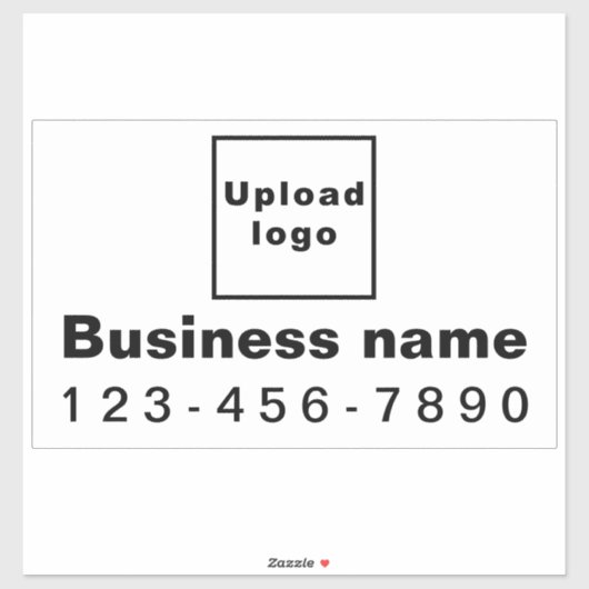 Zakelijk telefoonnummer, wit groot rechthoek vinyl sticker (Vel)