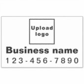 Zakelijk telefoonnummer, wit groot rechthoek vinyl sticker (Voorkant)