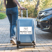 Zakelijk telefoonnummer, wit groot rechthoek vinyl sticker (Koffer Insitu)