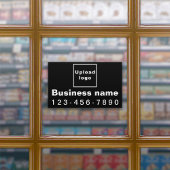 Zakelijk telefoonnummer, zwart groot rechthoek vin sticker