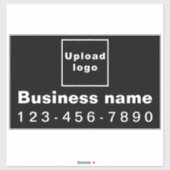 Zakelijk telefoonnummer, zwart groot rechthoek vin sticker (Vel)