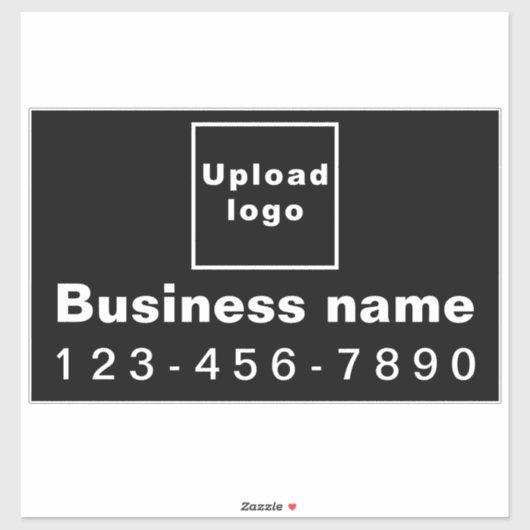 Zakelijk telefoonnummer, zwart groot rechthoek vin sticker (Vel)