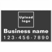 Zakelijk telefoonnummer, zwart groot rechthoek vin sticker (Voorkant)
