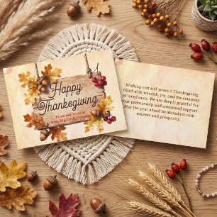 Zakelijk Thanksgiving Landelijke Herfst Aquarel  Kaart