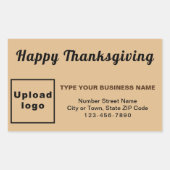 Zakelijk Thanksgiving Light Brown Rechthoekige Sticker (Voorkant)