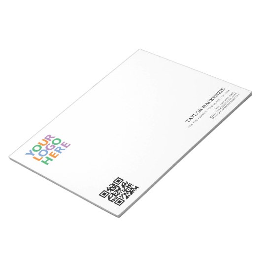 Zakelijk Uw Logo Aangepaste Gepersonaliseerde QR-c Notitieblok (Schuin)